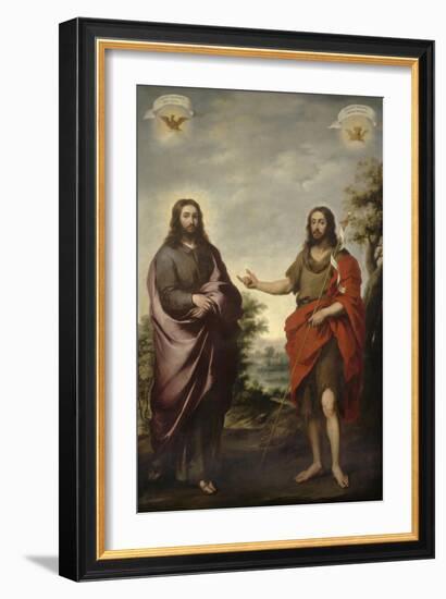 Saint John the Baptist Pointing to Christ, C.1655-Bartolome Esteban Murillo-Framed Giclee Print