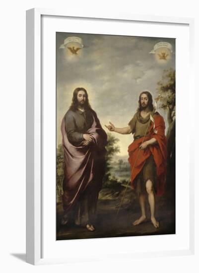 Saint John the Baptist Pointing to Christ, C.1655-Bartolome Esteban Murillo-Framed Giclee Print