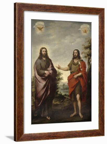 Saint John the Baptist Pointing to Christ, C.1655-Bartolome Esteban Murillo-Framed Giclee Print