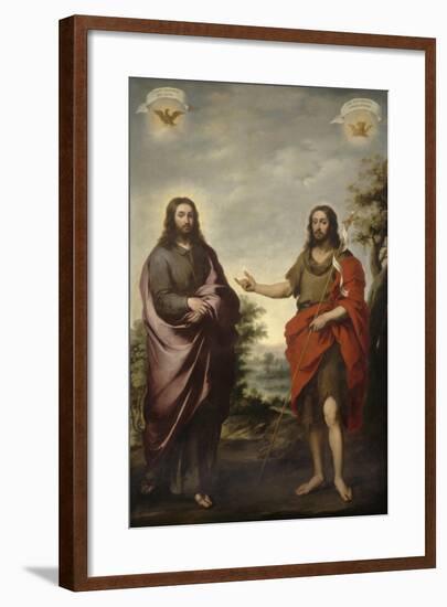 Saint John the Baptist Pointing to Christ, C.1655-Bartolome Esteban Murillo-Framed Giclee Print