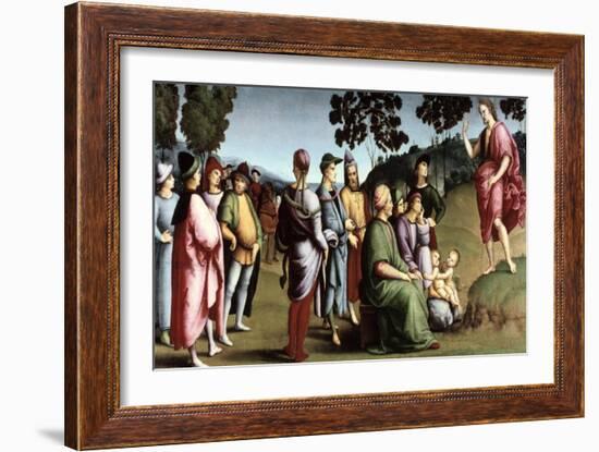 Saint John the Baptist Preaching, 1505-Raphael-Framed Giclee Print