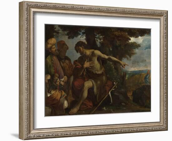 Saint John the Baptist Preaching in the Wilderness, C. 1640-Pier Francesco Mola-Framed Giclee Print