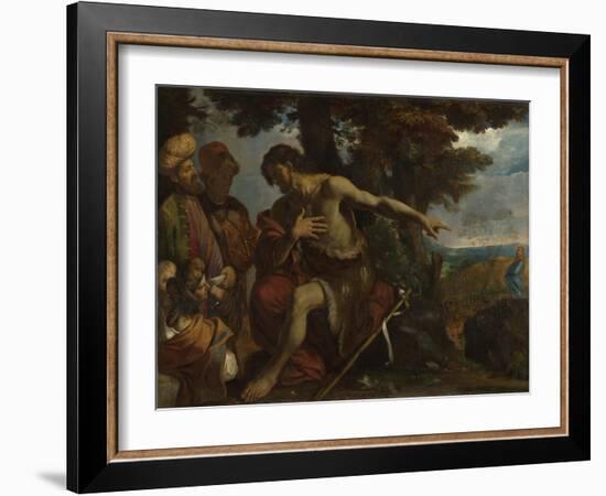 Saint John the Baptist Preaching in the Wilderness, C. 1640-Pier Francesco Mola-Framed Giclee Print