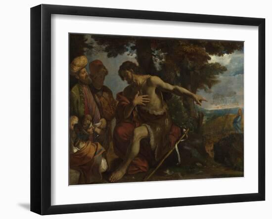 Saint John the Baptist Preaching in the Wilderness, C. 1640-Pier Francesco Mola-Framed Giclee Print