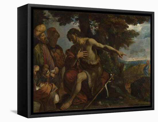 Saint John the Baptist Preaching in the Wilderness, C. 1640-Pier Francesco Mola-Framed Premier Image Canvas