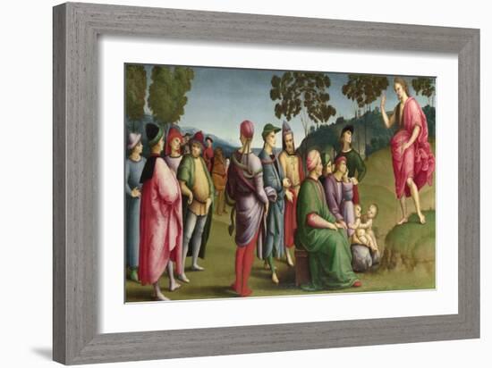 Saint John the Baptist Preaching (The Ansidei Altarpiece, San Fiorenzo, Perugi), 1505-Raphael-Framed Giclee Print