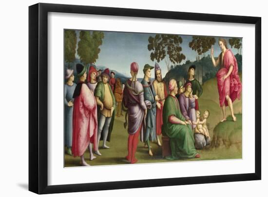 Saint John the Baptist Preaching (The Ansidei Altarpiece, San Fiorenzo, Perugi), 1505-Raphael-Framed Giclee Print