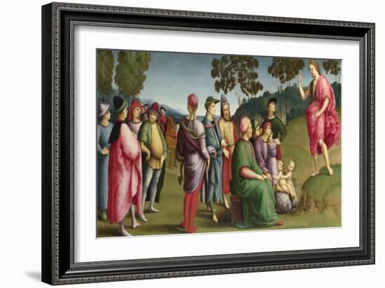 Saint John the Baptist Preaching (The Ansidei Altarpiece, San Fiorenzo, Perugi), 1505-Raphael-Framed Giclee Print