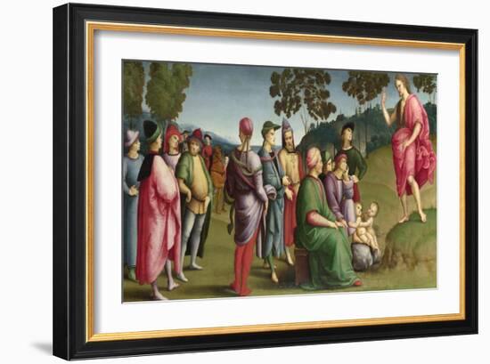 Saint John the Baptist Preaching (The Ansidei Altarpiece, San Fiorenzo, Perugi), 1505-Raphael-Framed Giclee Print