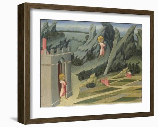 Saint John the Baptist Retiring to the Desert (Predella Pane), 1454-Giovanni di Paolo-Framed Giclee Print