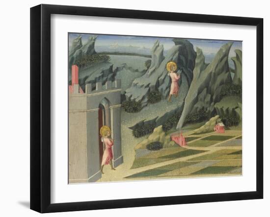 Saint John the Baptist Retiring to the Desert (Predella Pane), 1454-Giovanni di Paolo-Framed Giclee Print