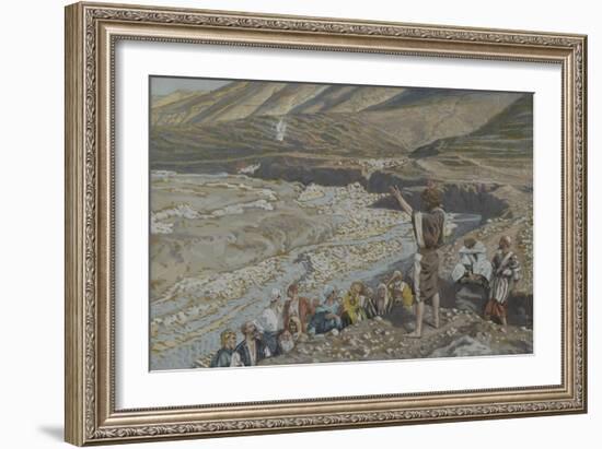 Saint John the Baptist Sees Jesus from Afar from 'The Life of Our Lord Jesus Christ'-James Jacques Joseph Tissot-Framed Giclee Print