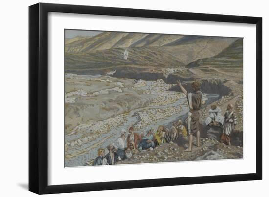 Saint John the Baptist Sees Jesus from Afar from 'The Life of Our Lord Jesus Christ'-James Jacques Joseph Tissot-Framed Giclee Print