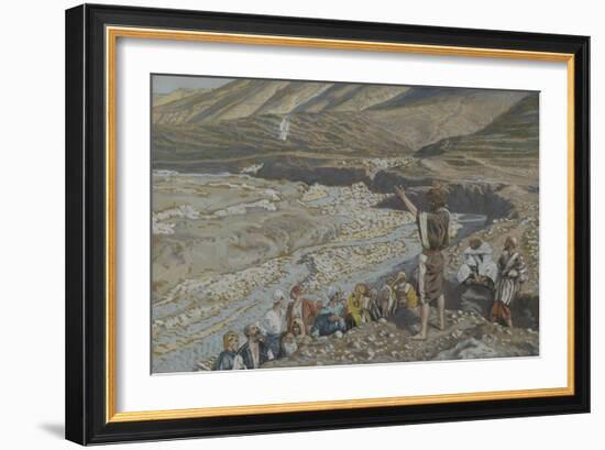 Saint John the Baptist Sees Jesus from Afar from 'The Life of Our Lord Jesus Christ'-James Jacques Joseph Tissot-Framed Giclee Print