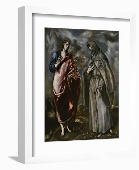 Saint John the Evangelist and Saint Francis of Assisi, C. 1600-El Greco-Framed Giclee Print