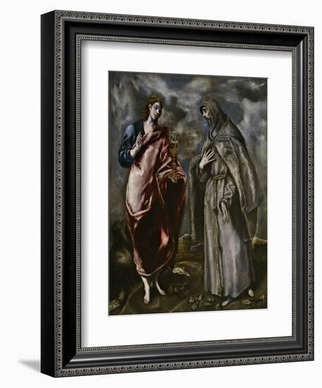 Saint John the Evangelist and Saint Francis of Assisi, C. 1600-El Greco-Framed Giclee Print