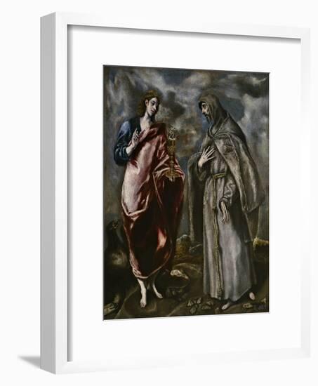 Saint John the Evangelist and Saint Francis of Assisi, C. 1600-El Greco-Framed Giclee Print