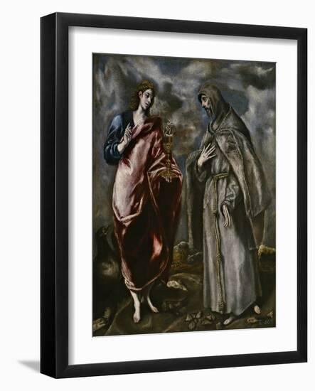 Saint John the Evangelist and Saint Francis of Assisi, C. 1600-El Greco-Framed Giclee Print