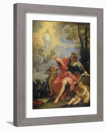 Saint John the Evangelist on Patmos-Carlo Maratti-Framed Art Print