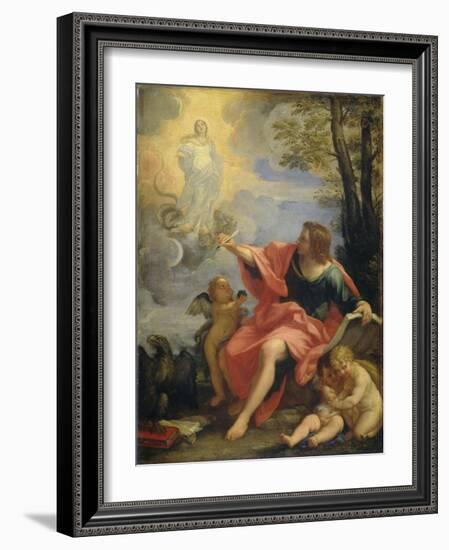 Saint John the Evangelist on Patmos-Carlo Maratti-Framed Art Print