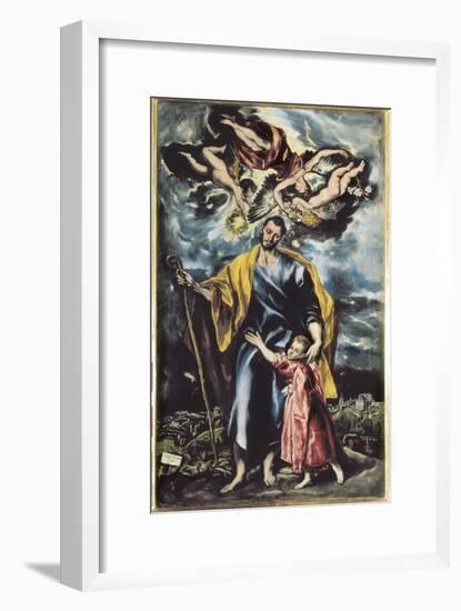 Saint Joseph and Child Jesus-El Greco-Framed Art Print