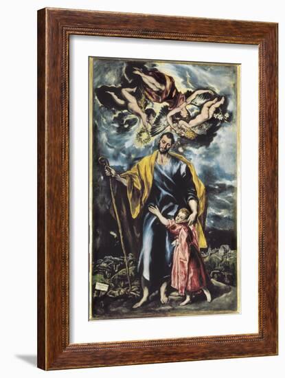 Saint Joseph and Child Jesus-El Greco-Framed Art Print