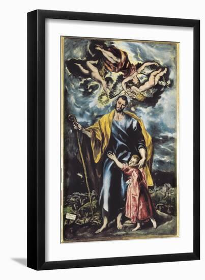 Saint Joseph and Child Jesus-El Greco-Framed Art Print