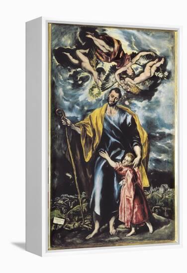 Saint Joseph and Child Jesus-El Greco-Framed Stretched Canvas