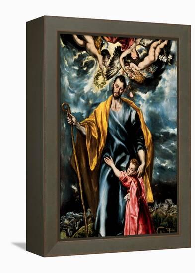 Saint Joseph and the Young Christ-El Greco-Framed Premier Image Canvas