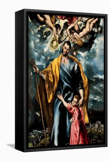 Saint Joseph and the Young Christ-El Greco-Framed Premier Image Canvas