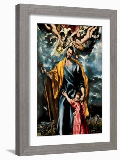 Saint Joseph and the Young Christ-El Greco-Framed Giclee Print