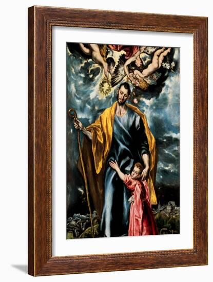 Saint Joseph and the Young Christ-El Greco-Framed Giclee Print