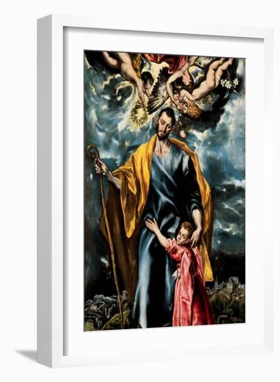 Saint Joseph and the Young Christ-El Greco-Framed Giclee Print