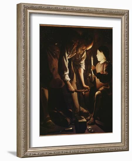 Saint Joseph charpentier-Maurice Quentin de La Tour-Framed Giclee Print
