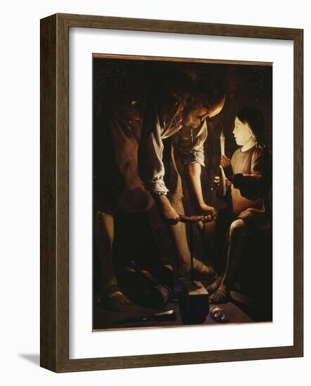 Saint Joseph charpentier-Maurice Quentin de La Tour-Framed Giclee Print