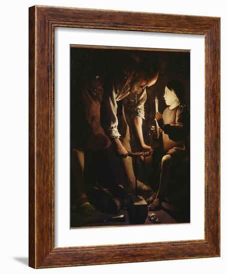 Saint Joseph charpentier-Maurice Quentin de La Tour-Framed Giclee Print