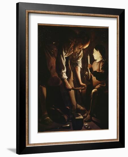 Saint Joseph charpentier-Maurice Quentin de La Tour-Framed Giclee Print