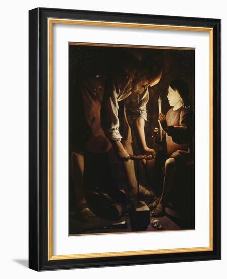 Saint Joseph charpentier-Maurice Quentin de La Tour-Framed Giclee Print