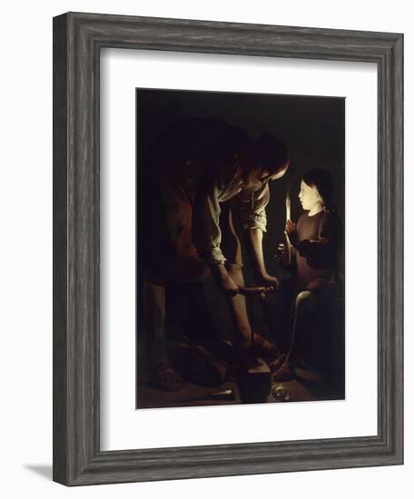 Saint Joseph charpentier-Maurice Quentin de La Tour-Framed Giclee Print