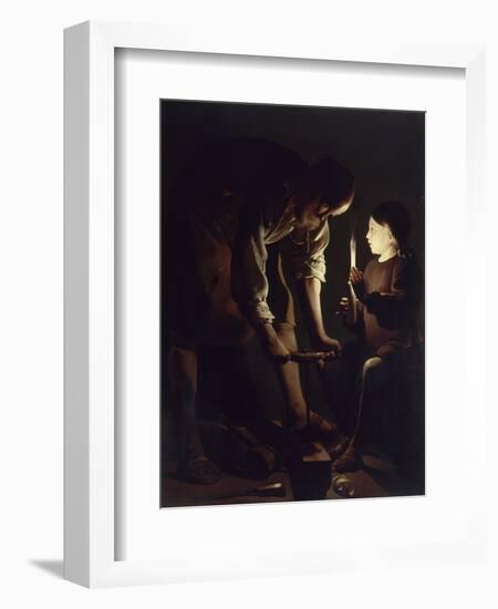 Saint Joseph charpentier-Maurice Quentin de La Tour-Framed Giclee Print