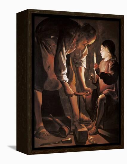 Saint Joseph the Carpenter-Georges de La Tour-Framed Stretched Canvas