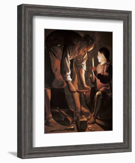 Saint Joseph the Carpenter-Georges de La Tour-Framed Art Print