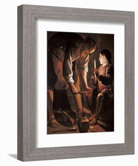 Saint Joseph the Carpenter-Georges de La Tour-Framed Art Print