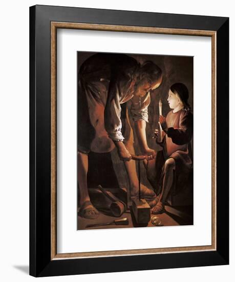 Saint Joseph the Carpenter-Georges de La Tour-Framed Art Print