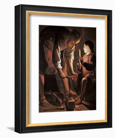 Saint Joseph the Carpenter-Georges de La Tour-Framed Art Print