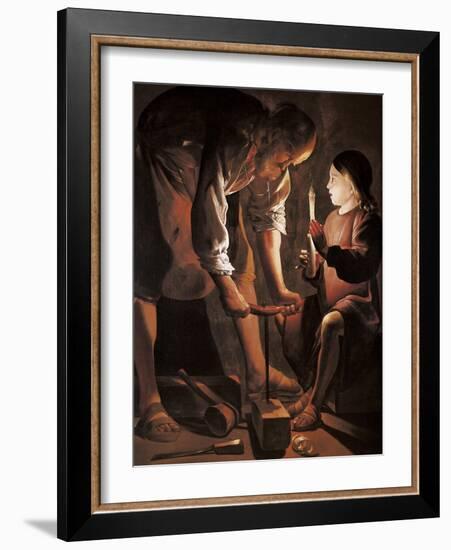 Saint Joseph the Carpenter-Georges de La Tour-Framed Art Print