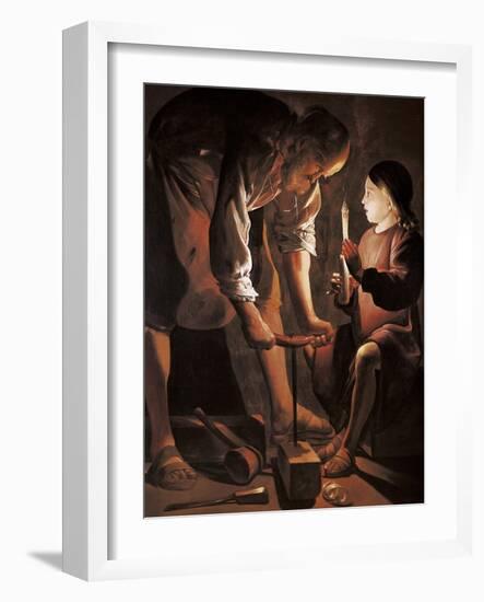 Saint Joseph the Carpenter-Georges de La Tour-Framed Art Print