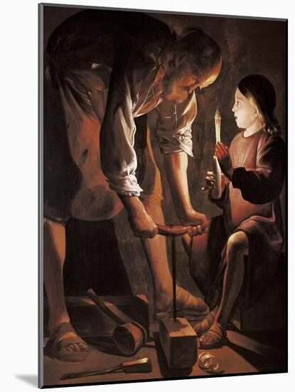 Saint Joseph the Carpenter-Georges de La Tour-Mounted Art Print