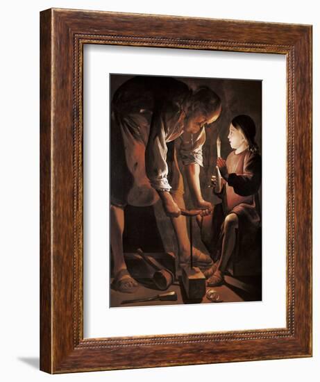 Saint Joseph the Carpenter-Georges de La Tour-Framed Premium Giclee Print