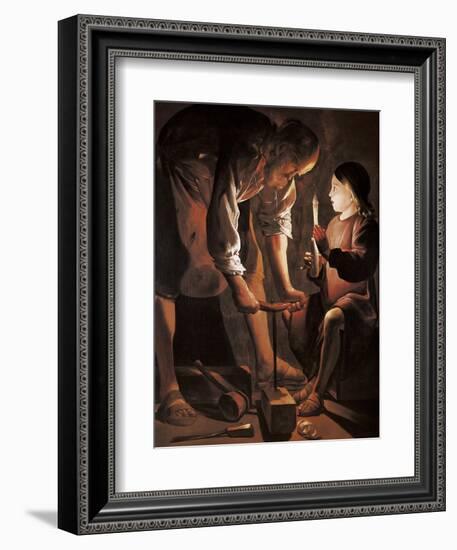 Saint Joseph the Carpenter-Georges de La Tour-Framed Premium Giclee Print